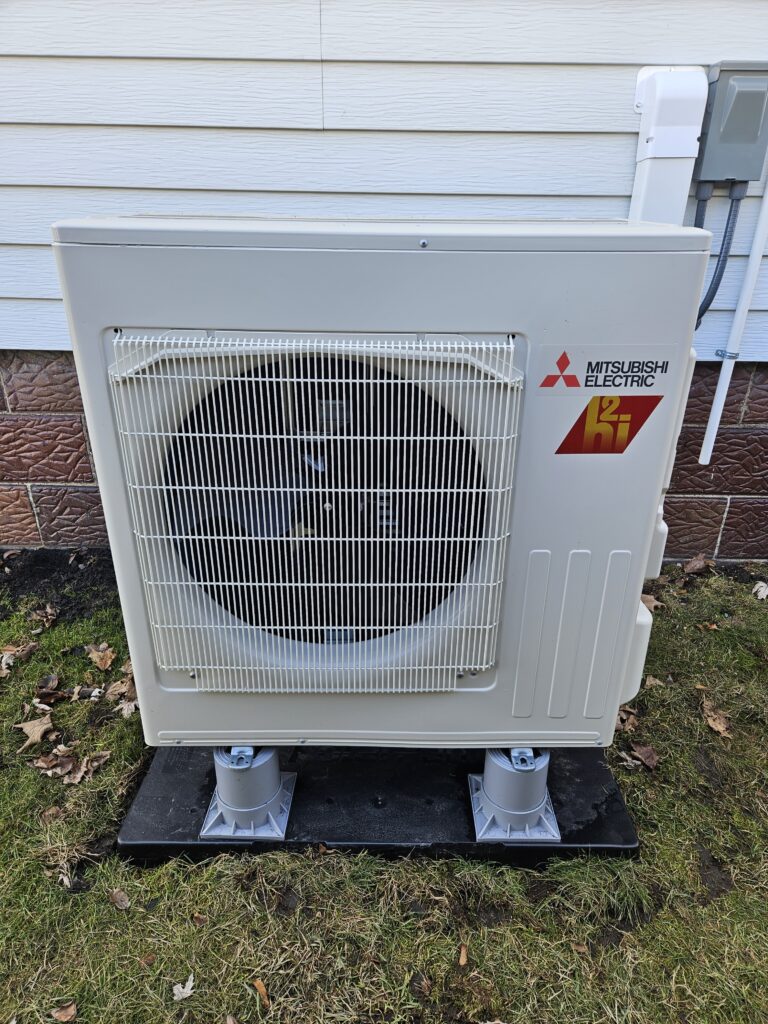 mini split heating and a/c unit after installation